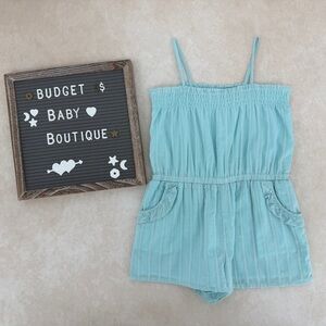 Janie and Jack Aqua Shimmer Stripe Romper